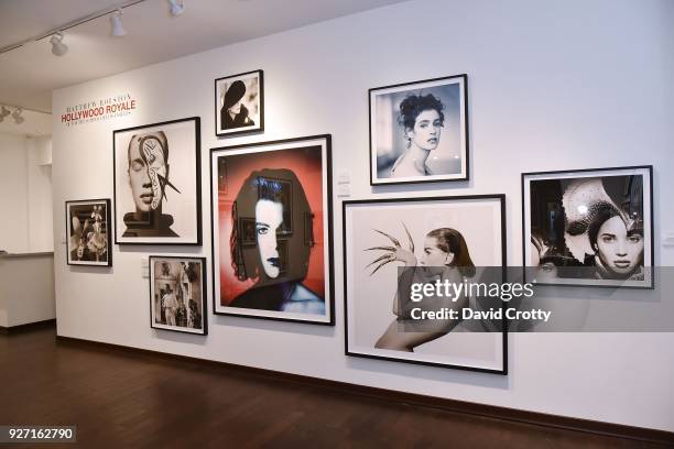 Installation view featuring Rolston's portrait of Prince center at Rolston's Hollywood Royale exhibition preview at Fahey/Klein Gallery on March 1,...