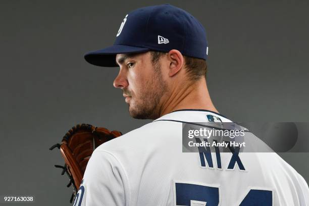 Jacob Nix of the San Diego Padres poses for a portrait at the Peoria Sports Complex on February 17, 2018 in Peoria, Arizona.