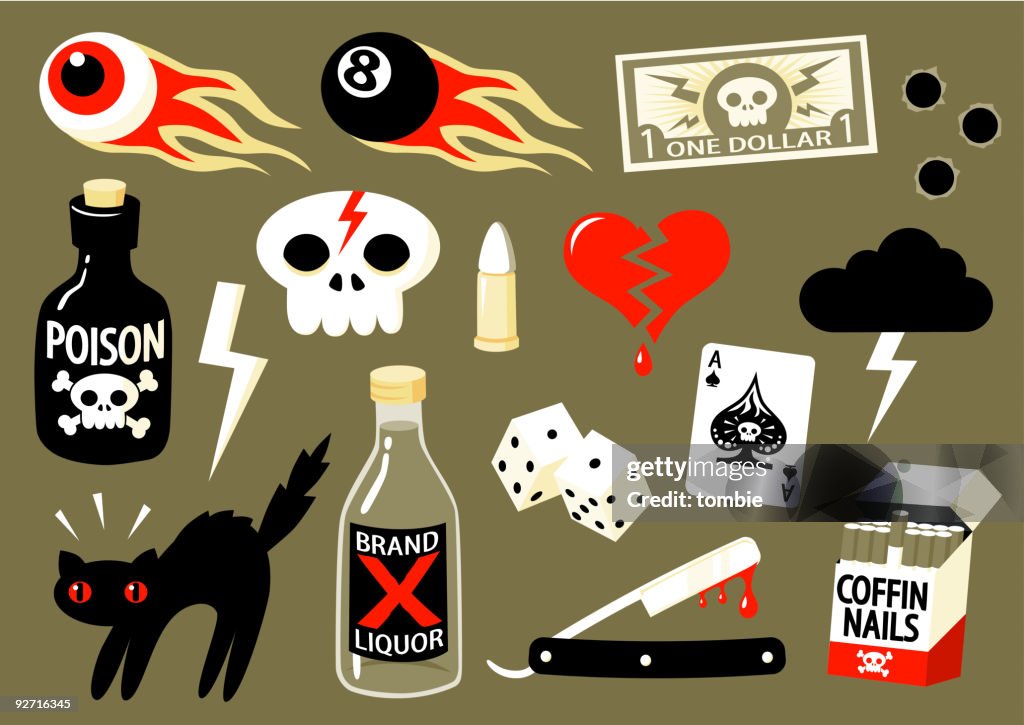 Rockabilly/tatuaje/Hotrod elementos