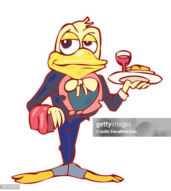 waiter duck - drake stock illustrations