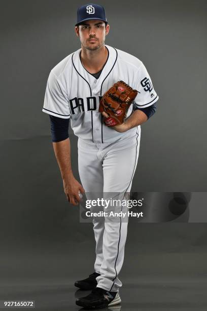 Jacob Nix of the San Diego Padres poses for a portrait at the Peoria Sports Complex on February 17, 2018 in Peoria, Arizona.