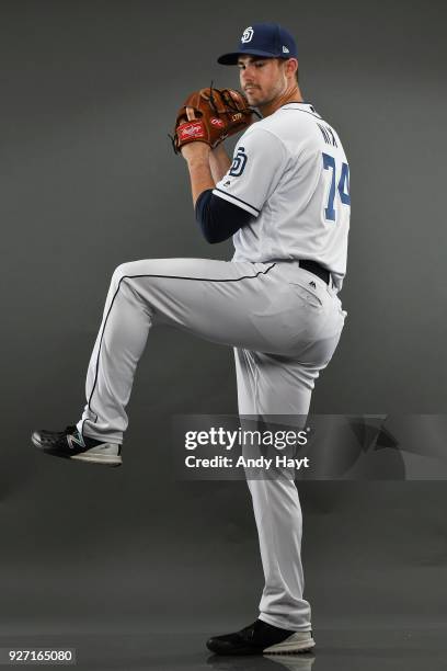 Jacob Nix of the San Diego Padres poses for a portrait at the Peoria Sports Complex on February 17, 2018 in Peoria, Arizona.