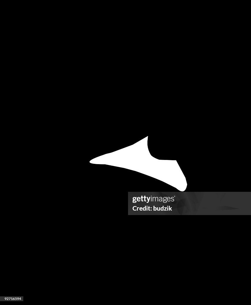 Girl with high-heeled boots silhouette/outline - vector