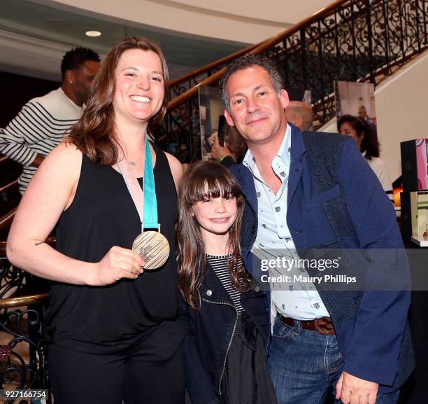 Arielle Gold, Morgan and Gavin Keilly attend GBK Pre-Oscar Luxury Lounge on March 3, 2018 in Beverly Hills, California.