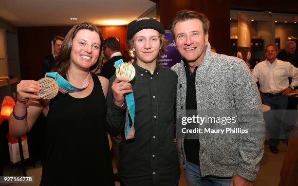 Arielle Gold, Red Gerard and Robert Herjavec attend GBK Pre-Oscar Luxury Lounge on March 3, 2018 in Beverly Hills, California.