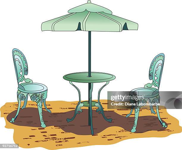 patio table set - picnic table stock illustrations