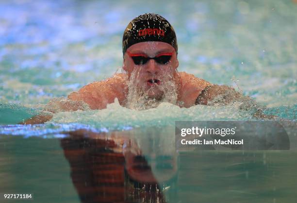 Adam Peaty of Loughboro University competes in the Men's 50m Breaststroke Event during The Edinburgh International Swim meet incorporating the...