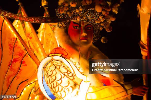 auckland lantern festival; march 3, 2018 - chinese dog lantern stockfoto's en -beelden