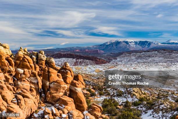 the fiery furnace and beyond in arches national park - fiery furnace arches national park stock pictures, royalty-free photos & images