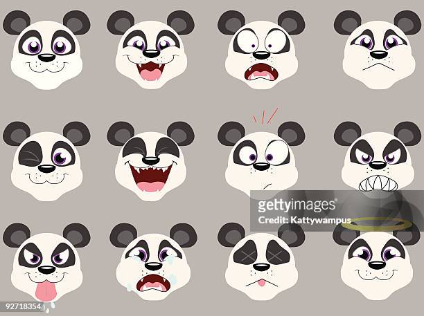 パンダ emoticons - ジャイアントパンダ点のイラスト素材／クリップアート素材／マンガ素材／アイコン素材