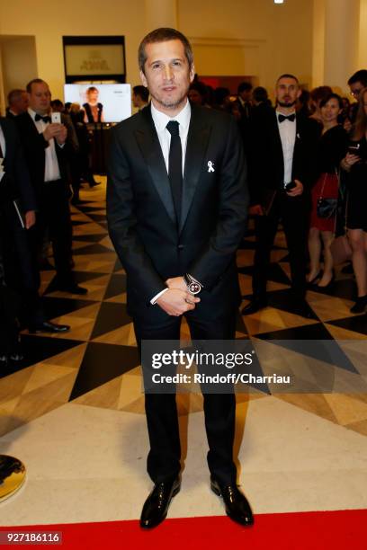 Guillaume Canet arrives at the Cesar Film Awards 2018 At Salle Pleyel on March 2, 2018 in Paris, France.