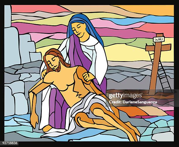 ilustrações, clipart, desenhos animados e ícones de pietà - the crucifixion