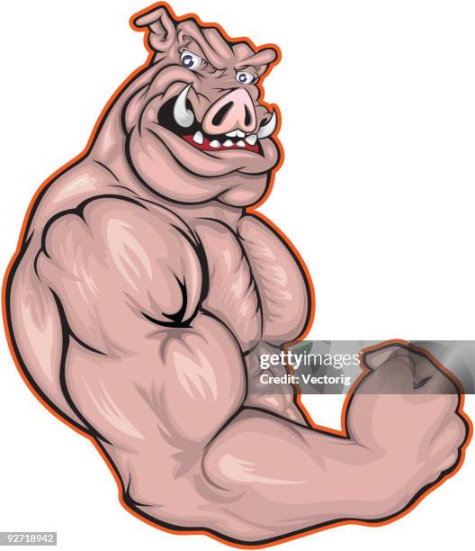 illustrations, cliparts, dessins animés et icônes de cochon mohawk - muscle d'un animal