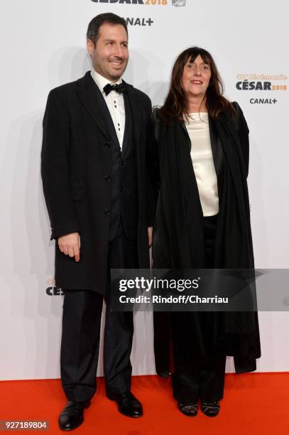 Benoit Quainon and Producer Sylvie Pialat attend the Cesar Film Awards 2018 at Salle Pleyel on March 2, 2018 in Paris, France.