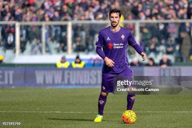 Davide Astori in action during the Serie A football match between ACF Fiorentina and Torino FC. Italy international defender Davide Astori was found...