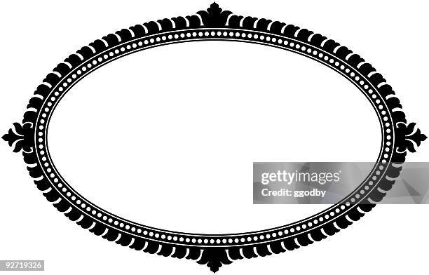 ornate oval panel (vector) - decoration stock illustrations