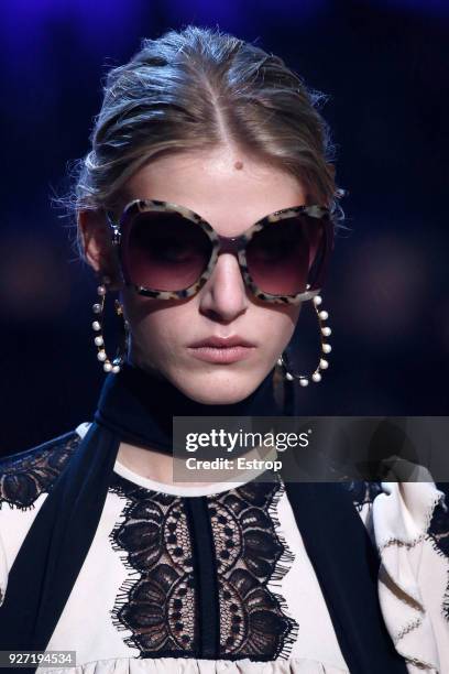 Eyewear detail during the Elie Saab show as part of the Paris Fashion Week Womenswear Fall/Winter 2018/2019 on March 3, 2018 in Paris, France.