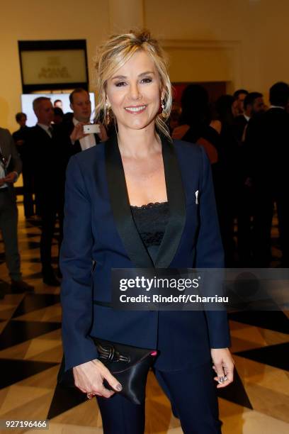 Laurence Ferrari arrives at the Cesar Film Awards 2018 at Salle Pleyel on March 2, 2018 in Paris, France.