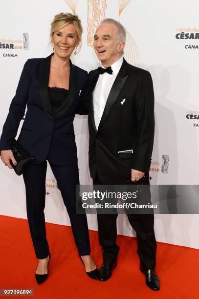 Laurence Ferrari and Alain Terzian arrive at the Cesar Film Awards 2018 at Salle Pleyel on March 2, 2018 in Paris, France.