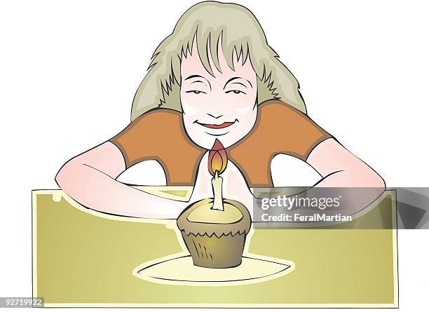 birthday cupcake - birthday cake table stock illustrations