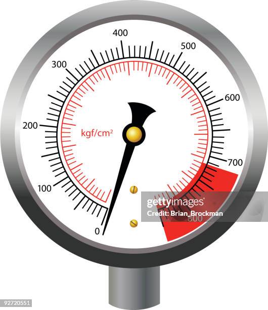 image of pressure gauge marked at 0 - gauge stock illustrations