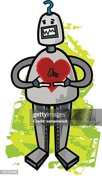 from robot, with love - rivet stock illustrations
