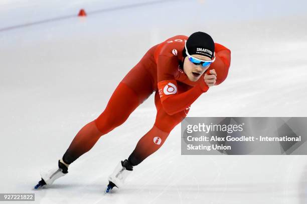 Kristian Ulekleiv of Norway performs in the men's neo senior 1500 meter final during day 3 of the ISU Junior World Cup Speed Skating event at Utah...
