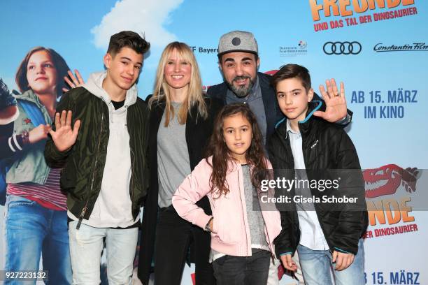 Adnan Maral and his son Acun Maral , son Can Maral , wife Franziska Maral and daughter Emel Maral during the 'Fuenf Freunde und das Tal der...