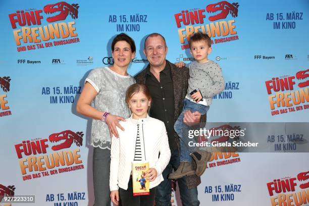 Heino Ferch with his wife Marie-Jeanette Ferch and their son Gustav Theo Cian Ferch and daughter Ava Vittoria Mercedes Ferch during the 'Fuenf...