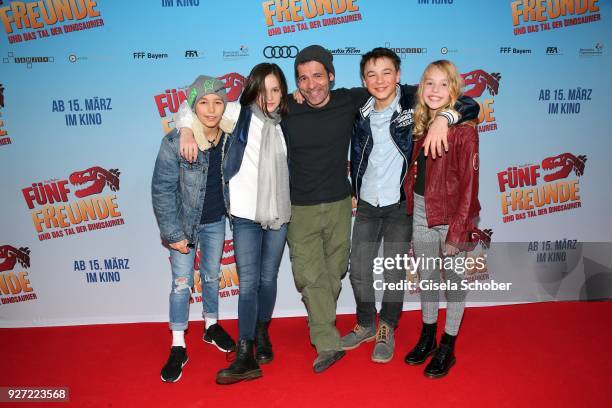 Ron Antony Renzenbrink, Allegra Tinnefeld, Director Mike Marzuk, Marinus Hohmann and Amelie Lammers during the 'Fuenf Freunde und das Tal der...