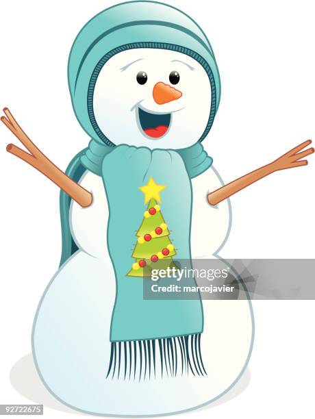 christmas - iceman, snow - snowball face stock illustrations