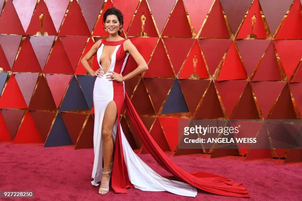 Actress Blanca Blanco arrives for the 90th Annual Academy Awards on March 4 in Hollywood, California. / AFP PHOTO / ANGELA WEISS