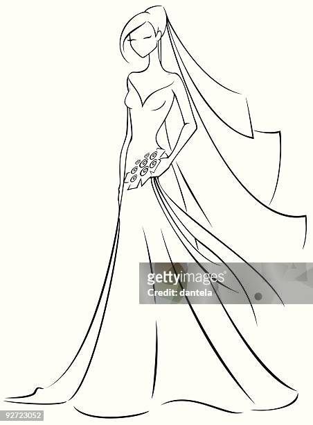 bride - bridal veil stock illustrations