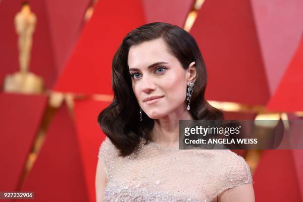 Actress Allison Williams arrives for the 90th Annual Academy Awards on March 4 in Hollywood, California. / AFP PHOTO / ANGELA WEISS