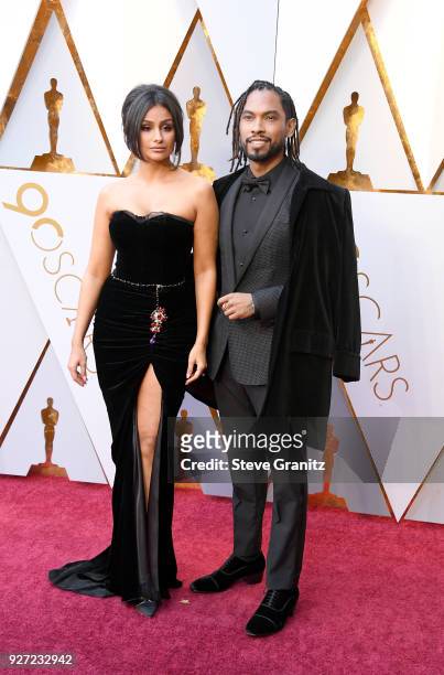 Nazanin Mandi and Miguel attend the 90th Annual Academy Awards at Hollywood & Highland Center on March 4, 2018 in Hollywood, California.