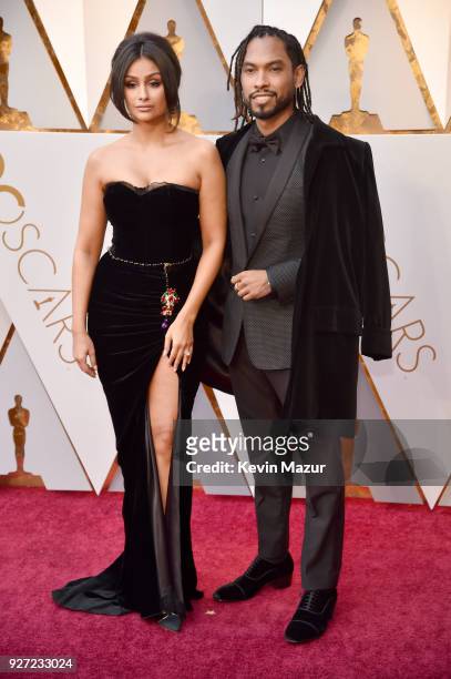 Miguel and Nazanin Mandi attend the 90th Annual Academy Awards at Hollywood & Highland Center on March 4, 2018 in Hollywood, California.