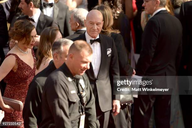 Patrick Stewart attends the 90th Annual Academy Awards at Hollywood & Highland Center on March 4, 2018 in Hollywood, California.