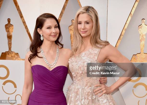 Ashley Judd and Mira Sorvino attends the 90th Annual Academy Awards at Hollywood & Highland Center on March 4, 2018 in Hollywood, California.