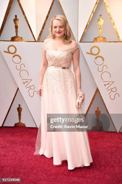 Elisabeth Moss attends the 90th Annual Academy Awards at Hollywood & Highland Center on March 4, 2018 in Hollywood, California.