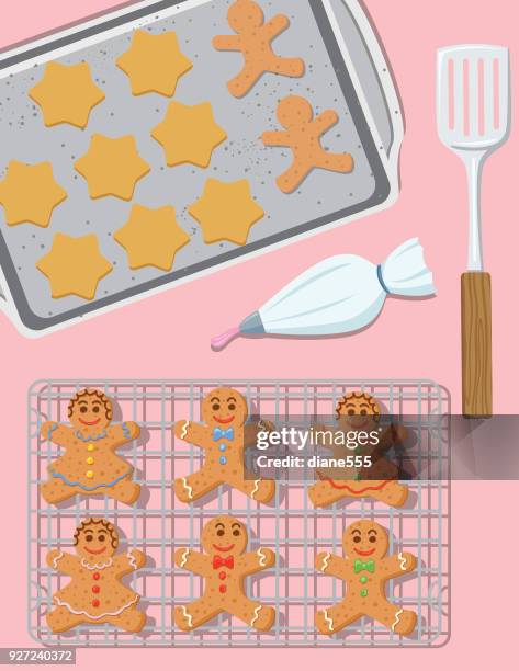 cooking and baking from above - cookie dough bowl stock illustrations