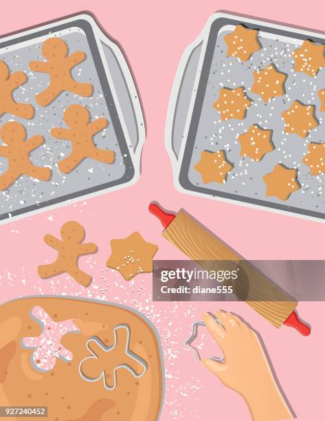 cooking and baking from above - cookie dough bowl stock illustrations