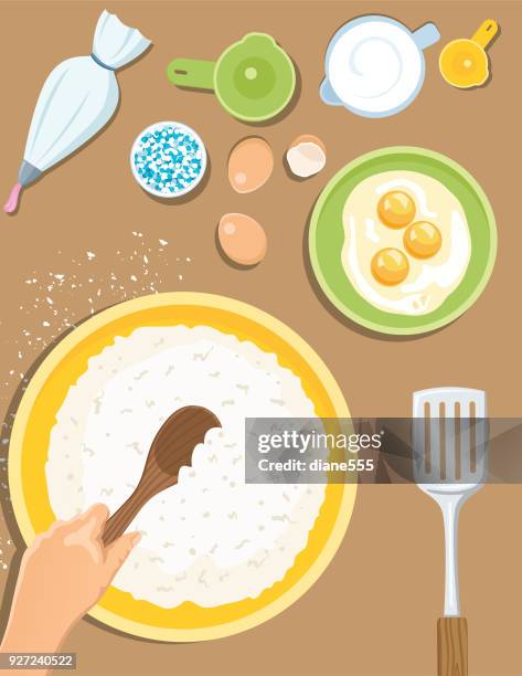 ilustrações, clipart, desenhos animados e ícones de cozinhar e assar de cima - colher de medidas