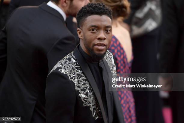 Chadwick Boseman attends the 90th Annual Academy Awards at Hollywood & Highland Center on March 4, 2018 in Hollywood, California.