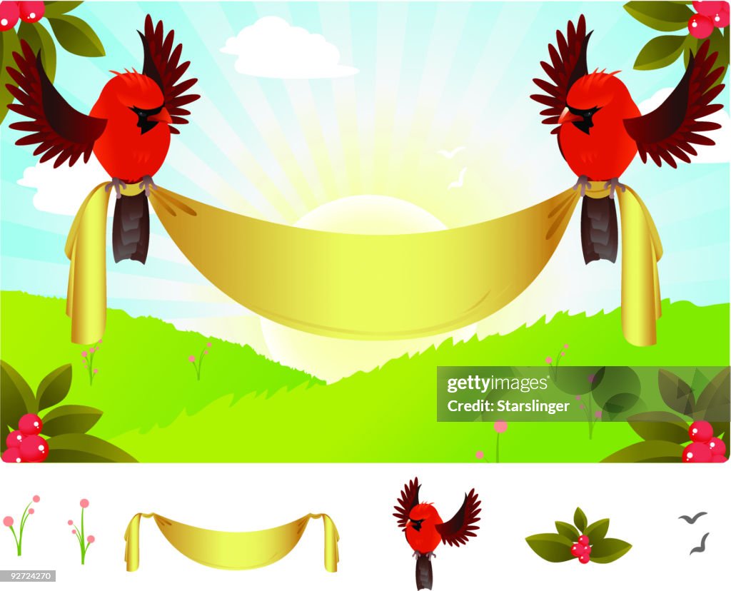 Spring Cardinal Banner