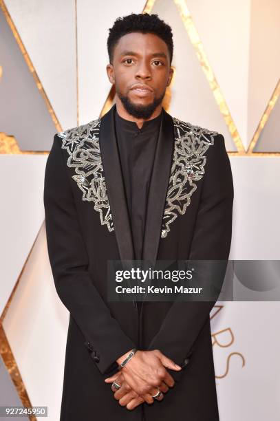 Chadwick Boseman attends the 90th Annual Academy Awards at Hollywood & Highland Center on March 4, 2018 in Hollywood, California.