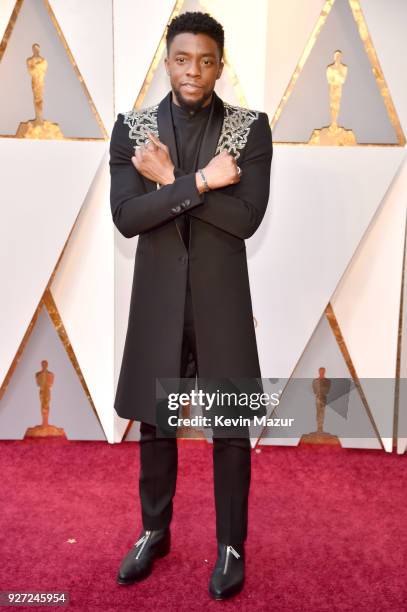 Chadwick Boseman attends the 90th Annual Academy Awards at Hollywood & Highland Center on March 4, 2018 in Hollywood, California.