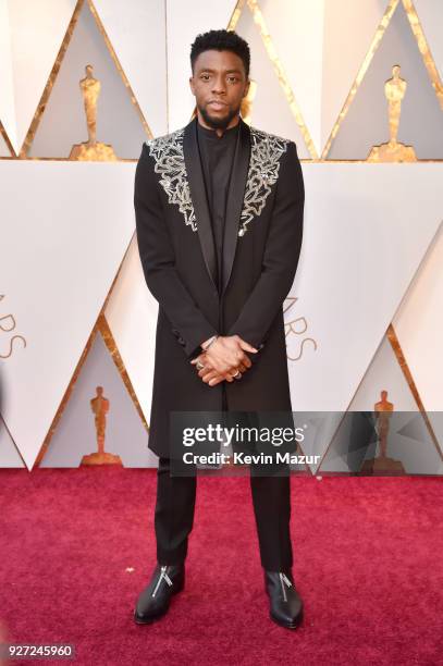 Chadwick Boseman attends the 90th Annual Academy Awards at Hollywood & Highland Center on March 4, 2018 in Hollywood, California.
