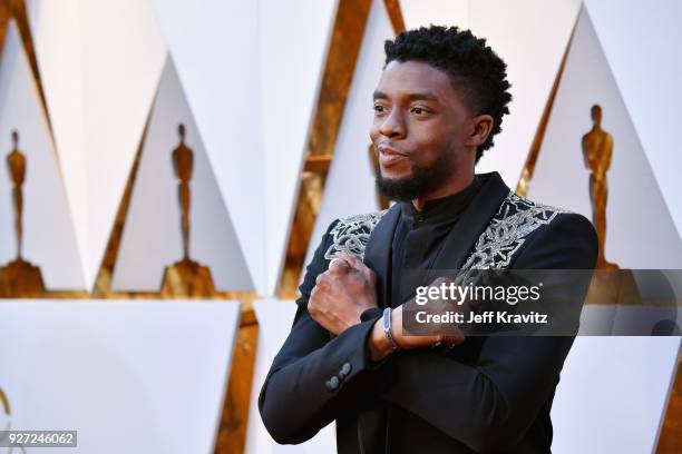 Chadwick Boseman attends the 90th Annual Academy Awards at Hollywood & Highland Center on March 4, 2018 in Hollywood, California.