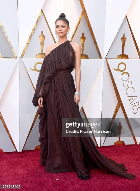 Zendaya attends the 90th Annual Academy Awards at Hollywood & Highland Center on March 4, 2018 in Hollywood, California.