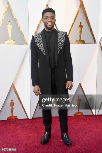 Chadwick Boseman attends the 90th Annual Academy Awards at Hollywood & Highland Center on March 4, 2018 in Hollywood, California.